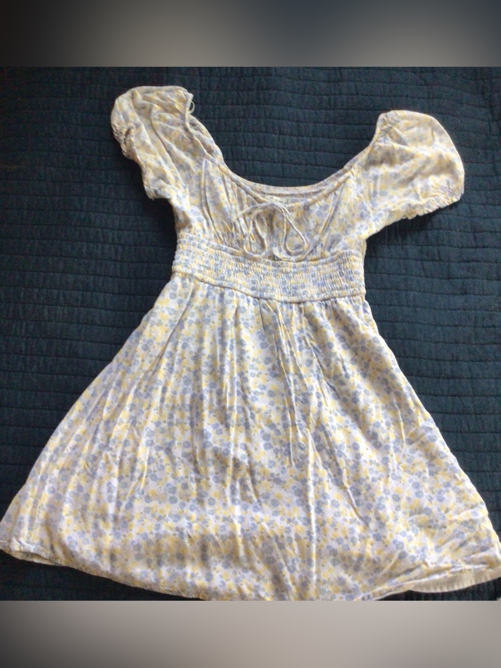 Hollister Yellow and Blue Floral Dress